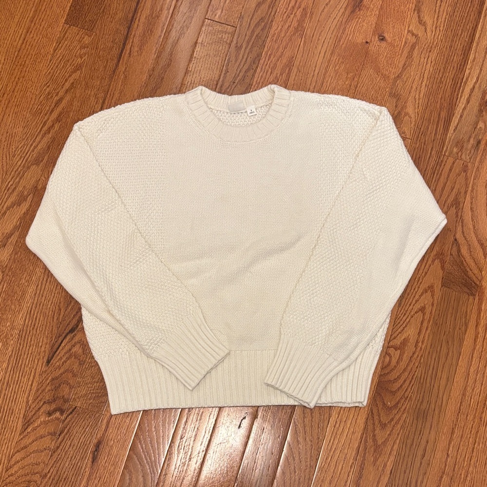 Cozy White Cotton Sweater